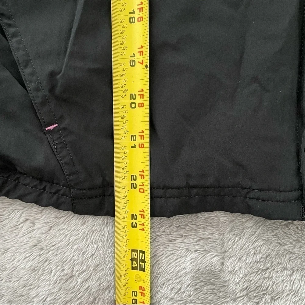 Adidas Classic 3-Stripe Zip-Up Windbreaker Black Pink Girls Size Medium (M)